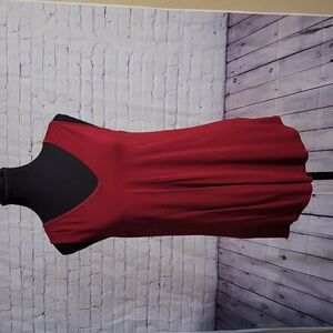 Sleeveless v-neck tunic - Shein - wine red - small